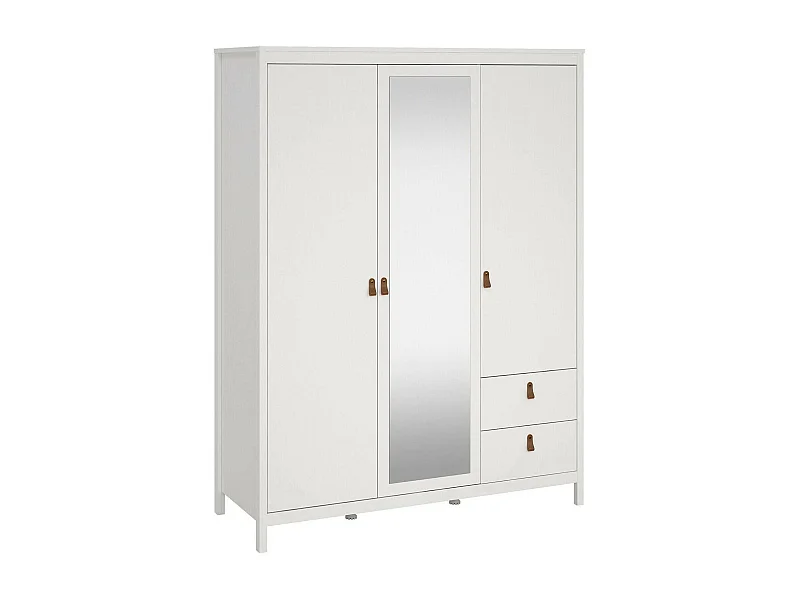 Kleiderschrank 3 Türen Dselvagg, Schlafzimmermöbel, Schrank, Garderobe, 150x58 h199 cm, WeiÃŸ