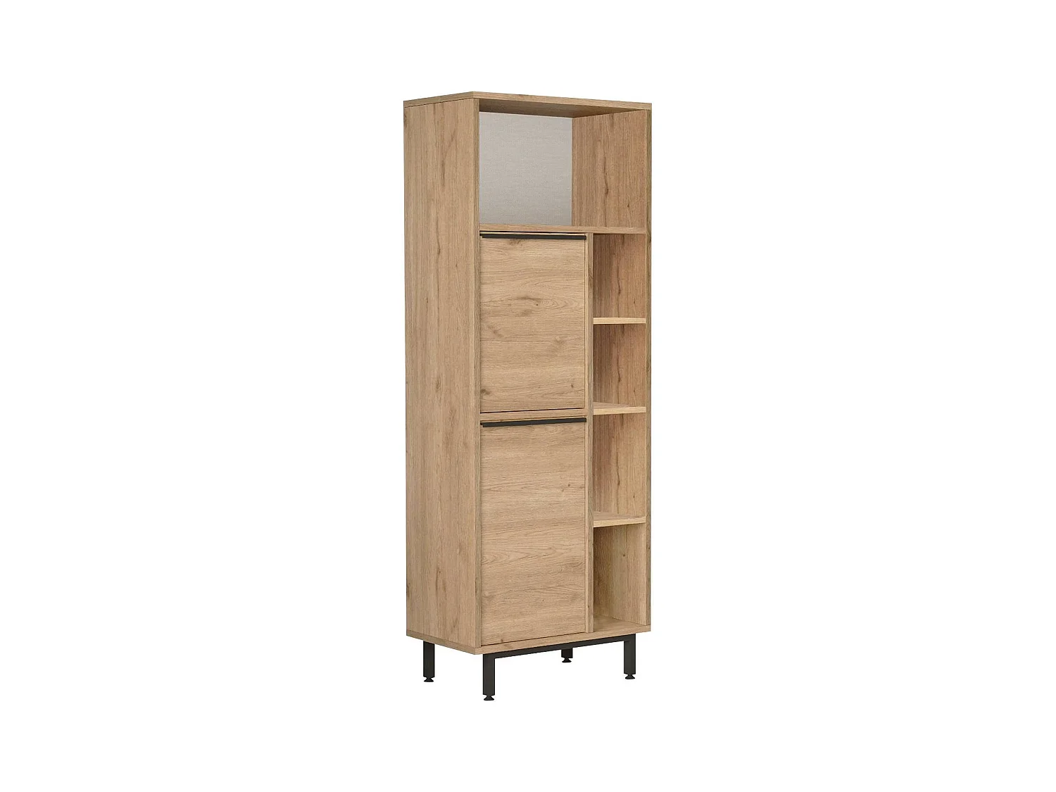 Armoire à colonnes Dpietraner, Élément mural de salle de bain, Armoire haute multifonctionnelle, Meuble polyvalente, 160x36 h45 cm, Noyer