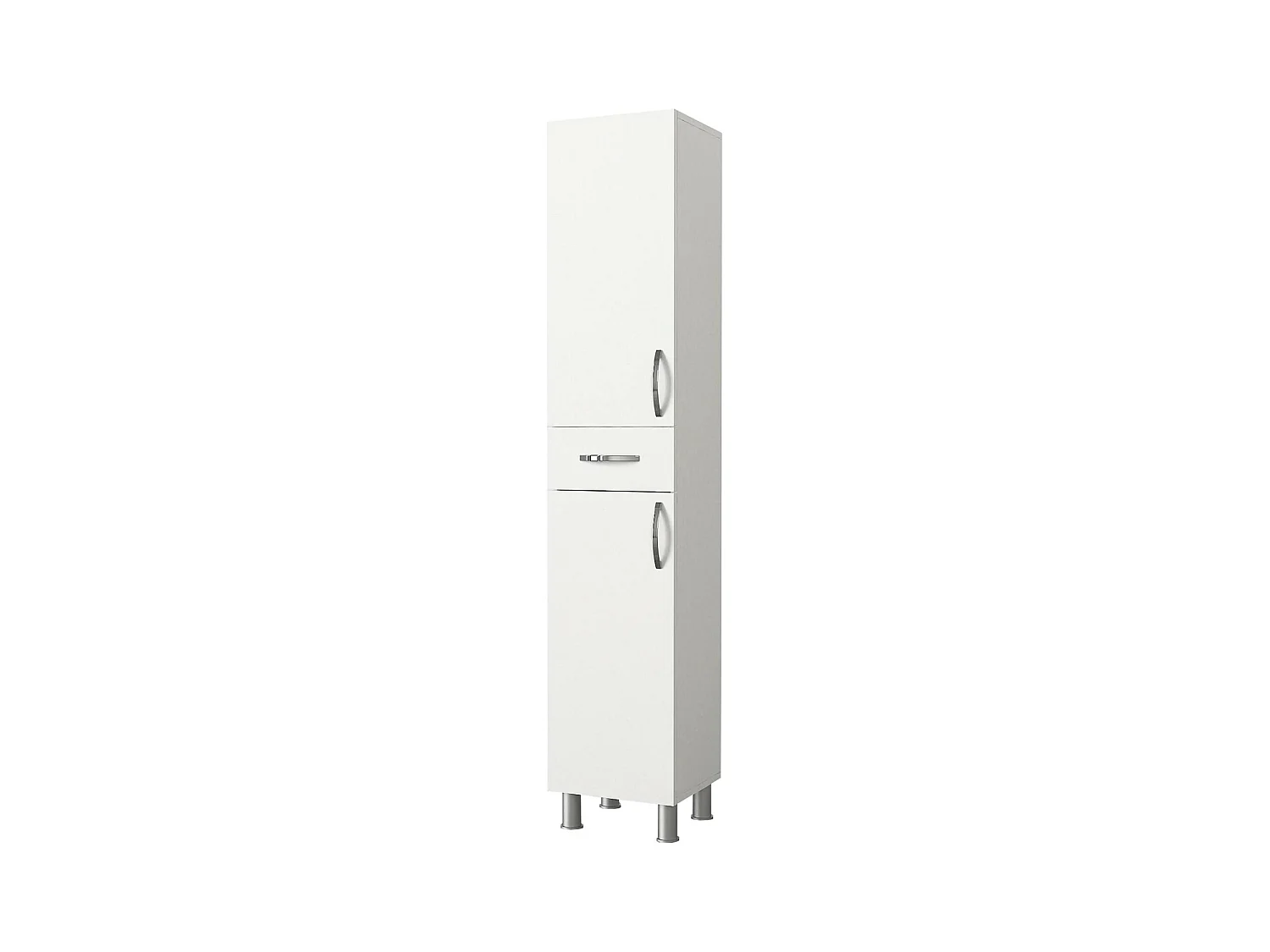 Armoire à colonnes Deugeneboua, Élément mural de salle de bain, Armoire haute multifonctionnelle, Meuble polyvalente, 35x31 h179 cm, Blanc
