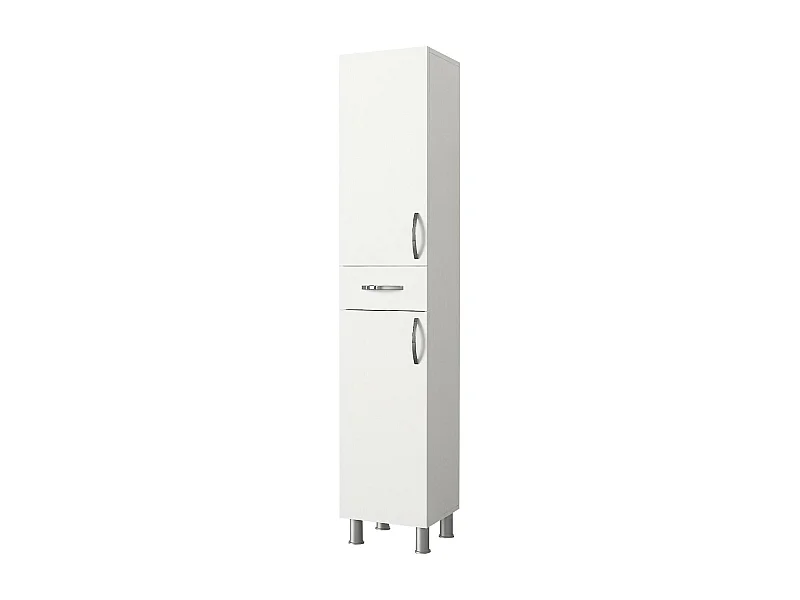 Armario de columna Deugeneboua, Mueble alto para baño o cocina, Armario alto multifuncional, Gabinete multiusos, 35x31 h179 cm, Blanco