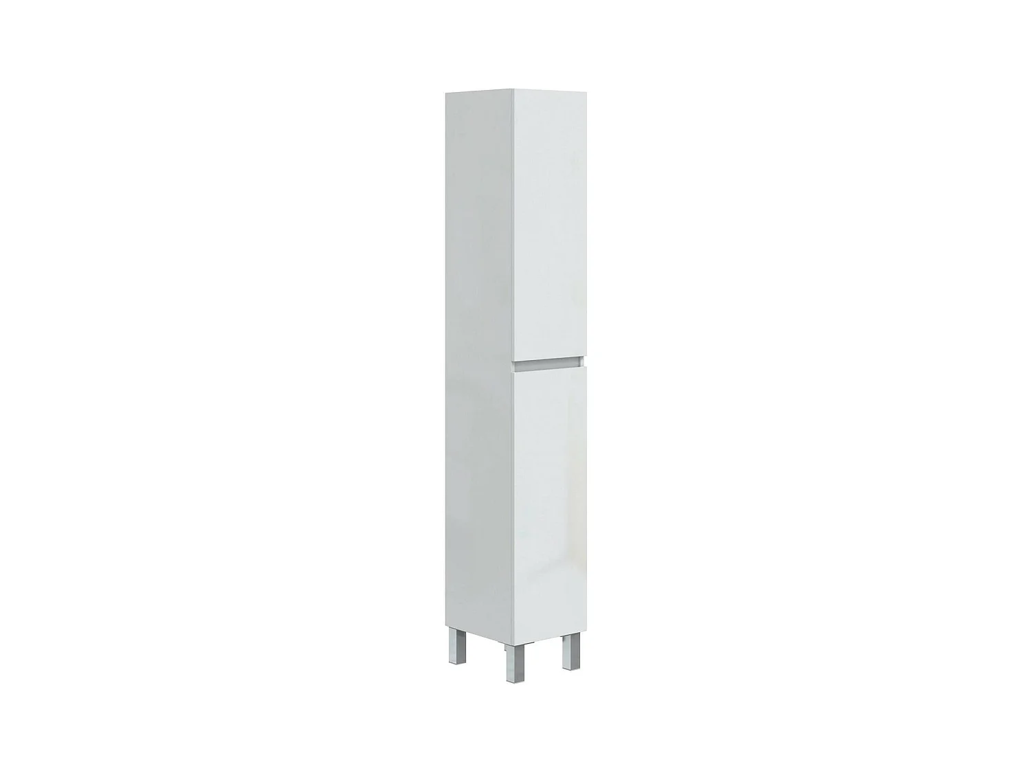 Armoire à colonnes Dzavatt, Élément mural de salle de bain, Armoire haute multifonctionnelle, Meuble polyvalente, 30x35 h182 cm, Blanc brillant