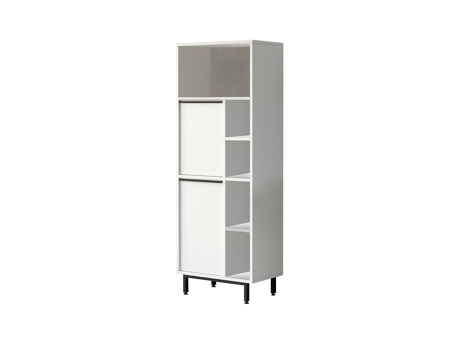 Armoire à colonnes Dpietraner, Élément mural de salle de bain, Armoire haute multifonctionnelle, Meuble polyvalente, 160x36 h45 cm, Blanc