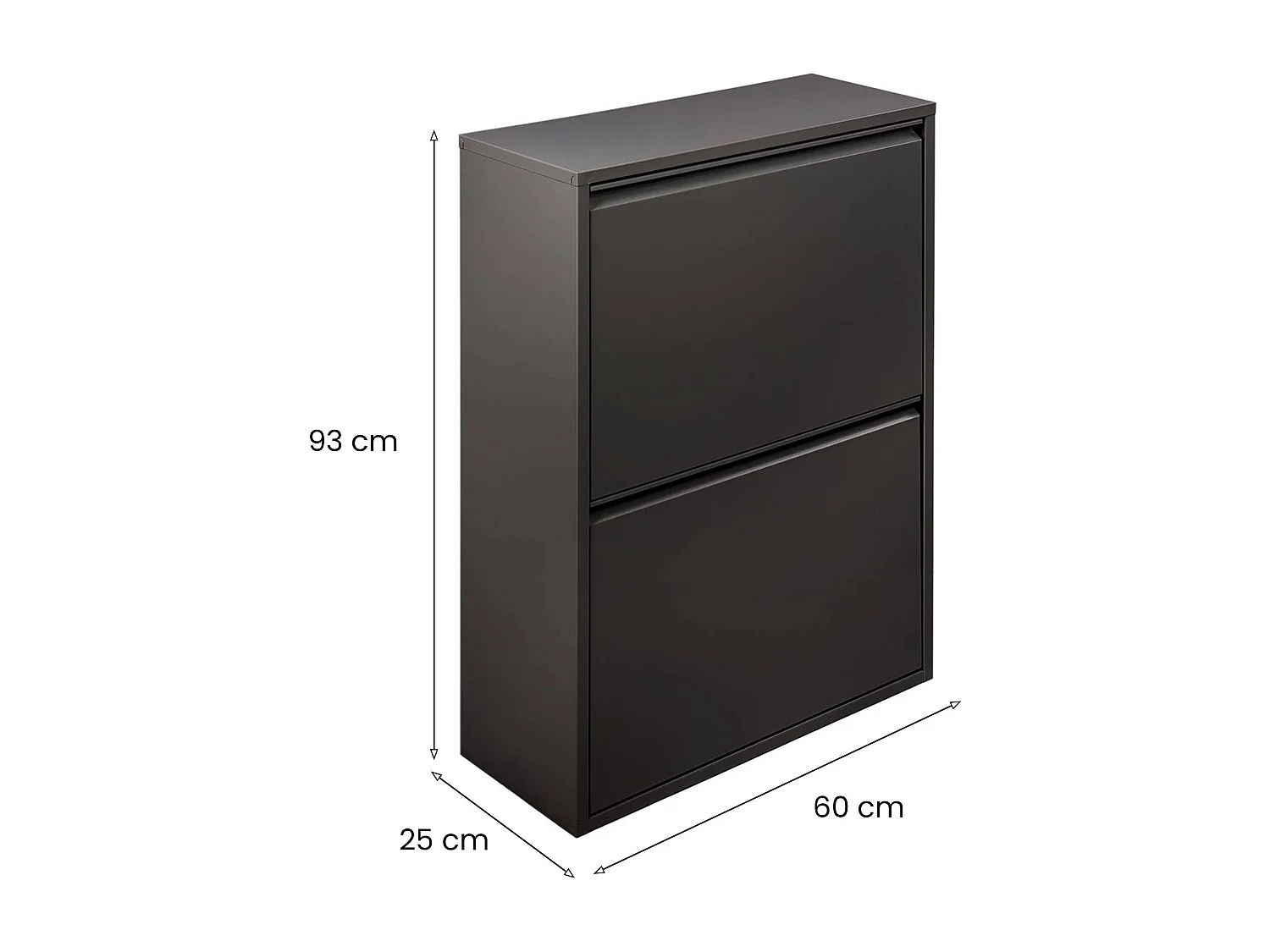 Poubelle Borja, Corbeille, Poubelle pour la collecte des déchets, Armoire à ordures, 60x25 h93 cm, Noir
