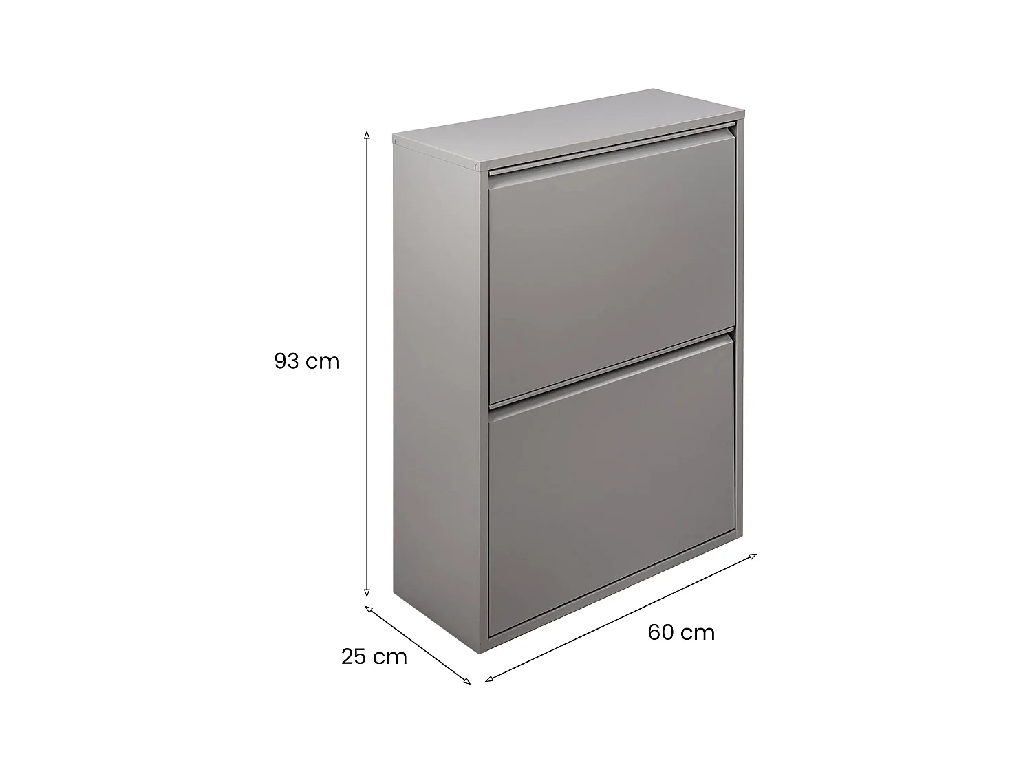 Poubelle Borja, Corbeille, Poubelle pour la collecte des déchets, Armoire à ordures, 60x25 h93 cm, Gris