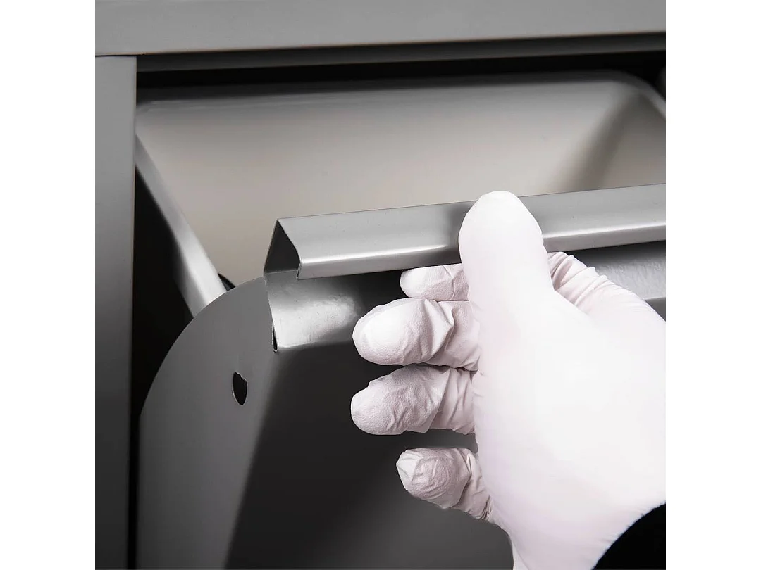 Poubelle Borja, Corbeille, Poubelle pour la collecte des déchets, Armoire à ordures, 60x25 h93 cm, Gris