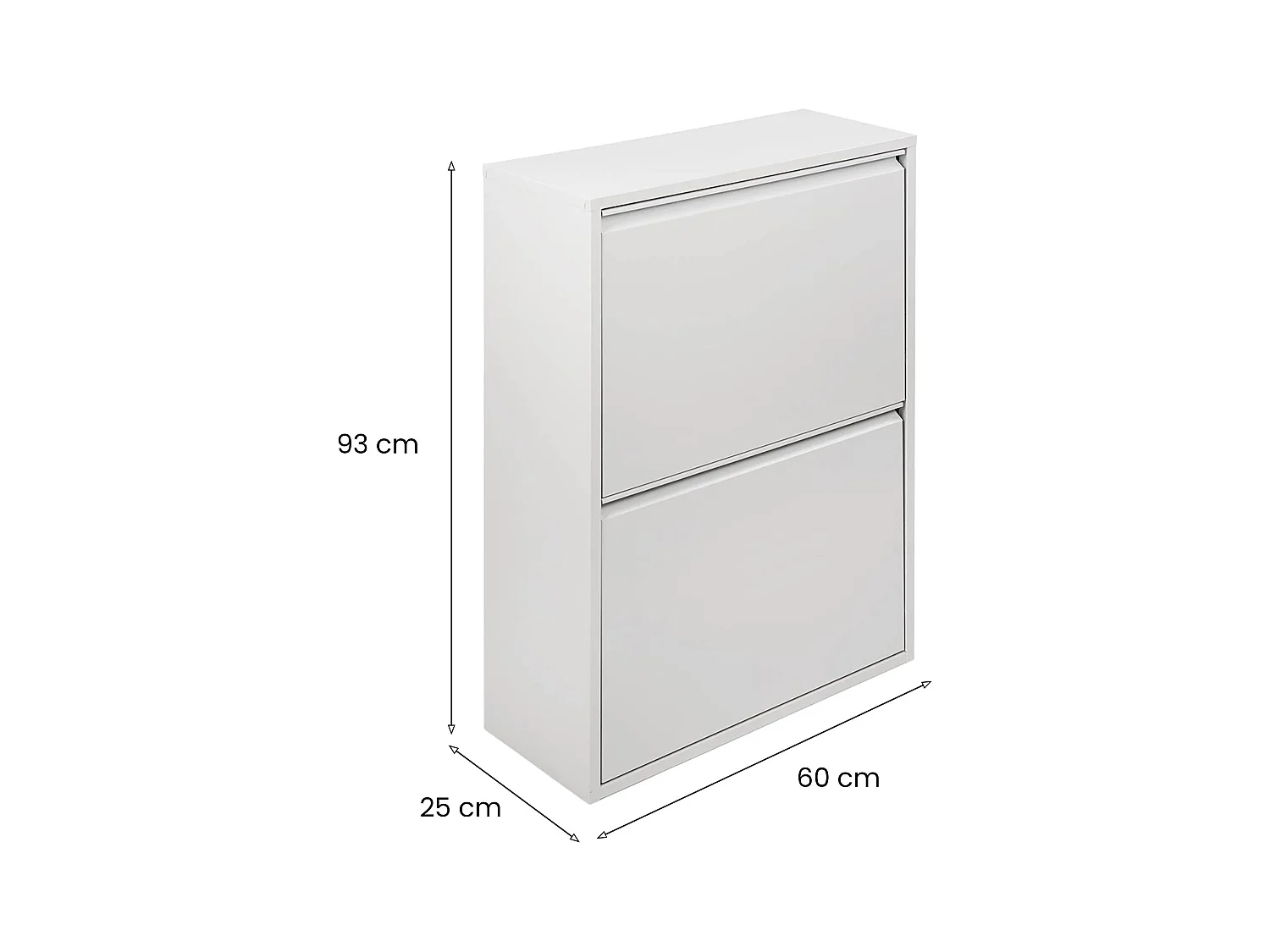 Poubelle Borja, Corbeille, Poubelle pour la collecte des déchets, Armoire à ordures, 60x25 h93 cm, Blanc
