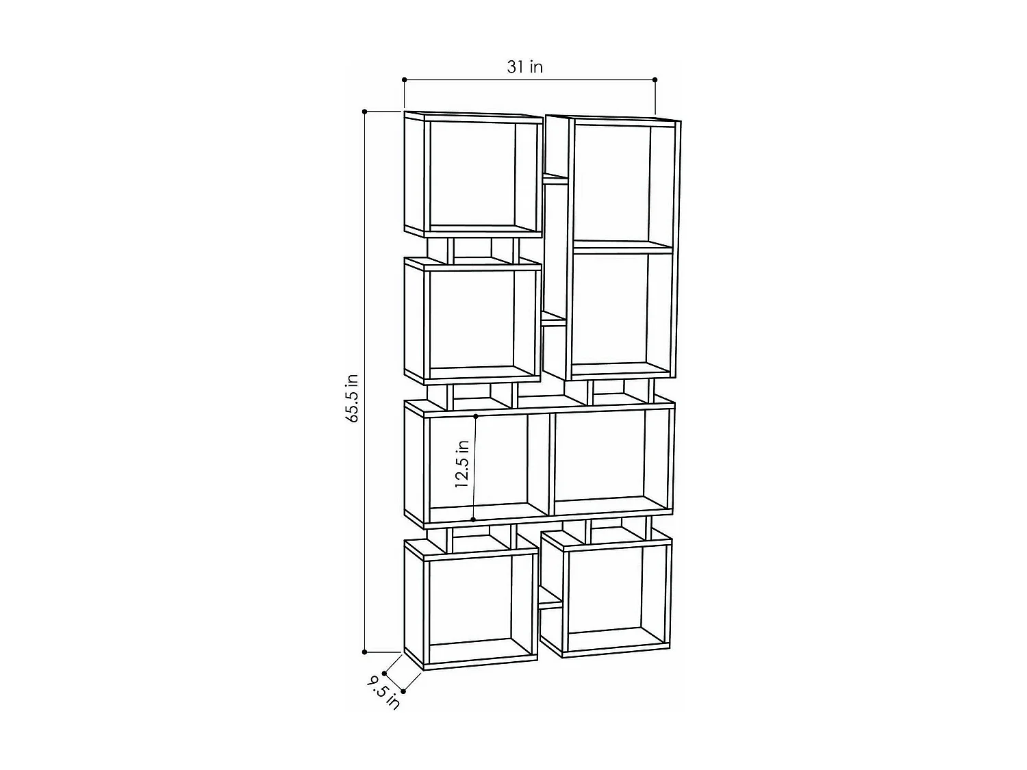 Bibliothèque Dmontenegr, Etagère de bureau, Porte-livre mobile, Librairie, 79x24 h167 cm, Chêne