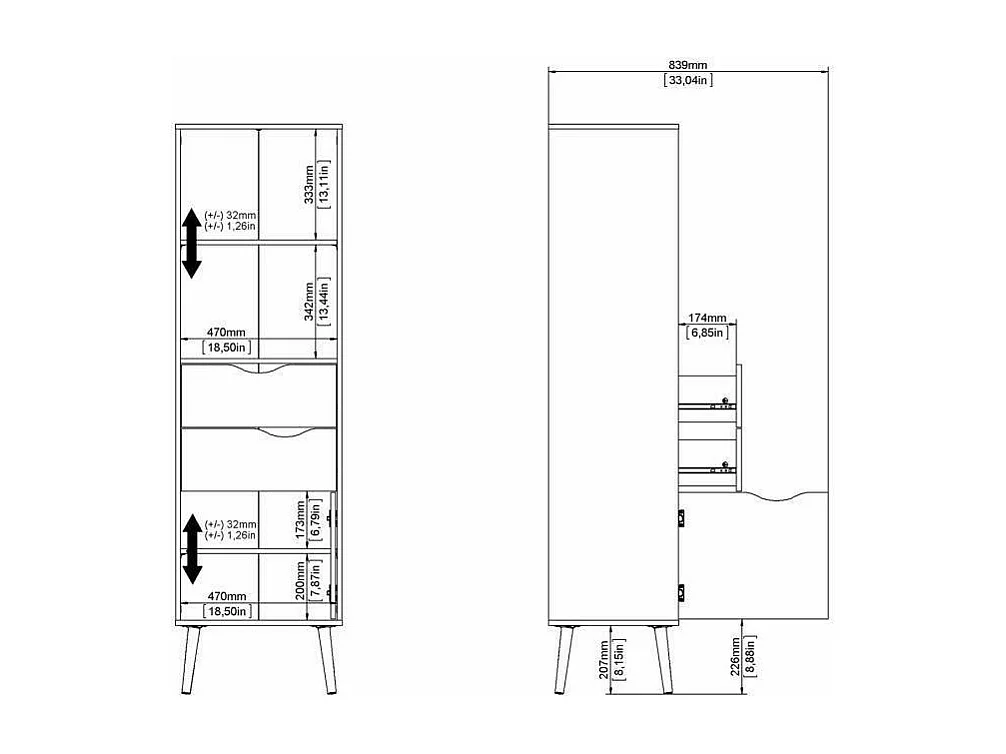 Bibliothèque Dtean, Etagère de bureau, Porte-livre mobile, Librairie, 50x39 h171 cm, Blanc et chêne