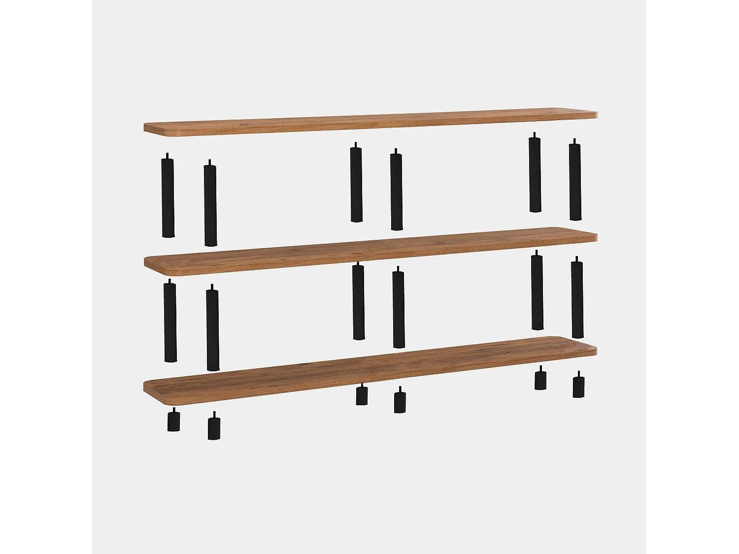 Bibliothèque Dacquafresc, Etagère de bureau, Porte-livre mobile, Librairie, 180x35 h75 cm, Noir et Chêne