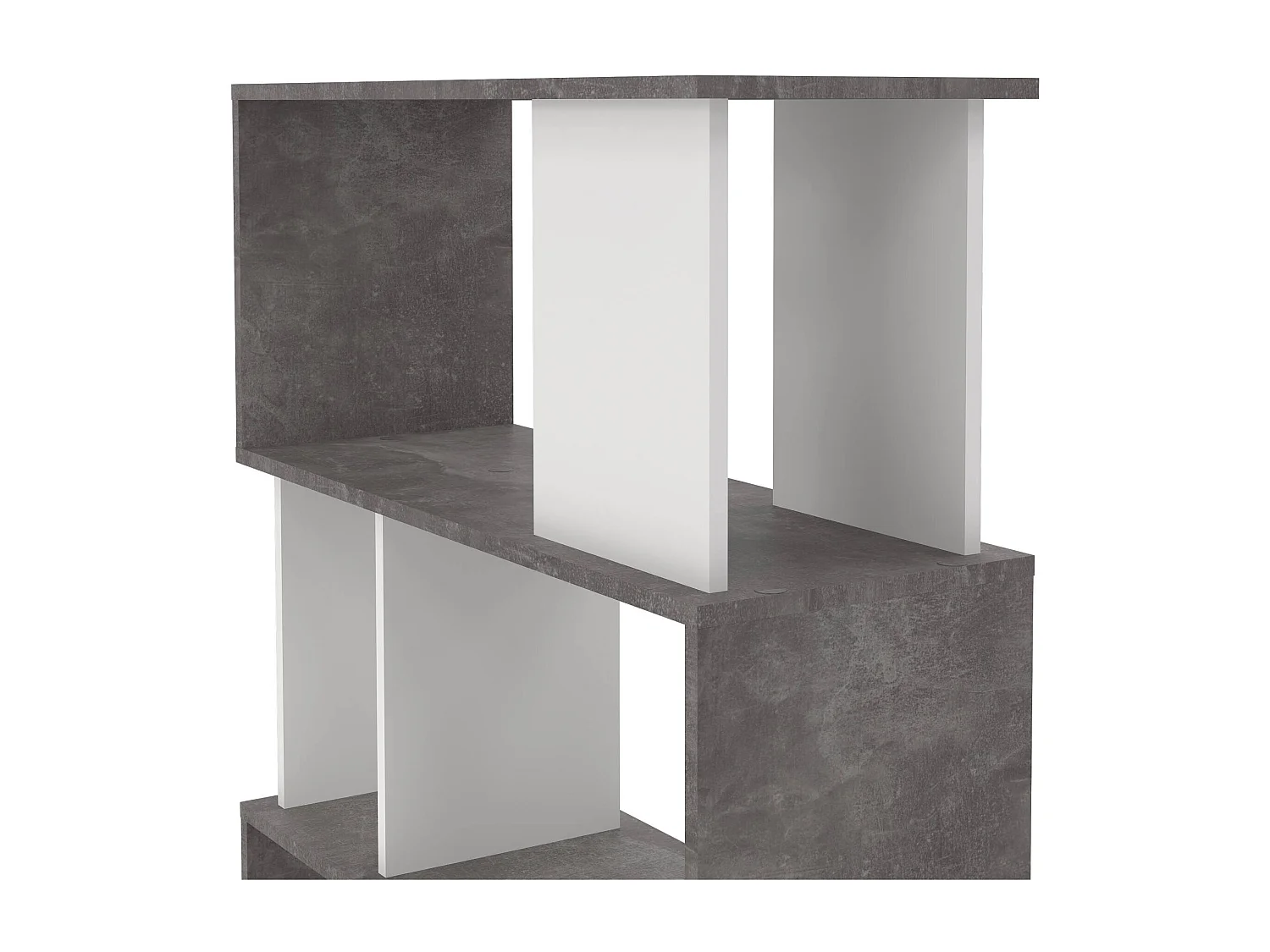 Bibliothèque Dscamacc, Etagère de bureau, Porte-livre mobile, Librairie, 80x30 h175 cm, Ciment et blanc