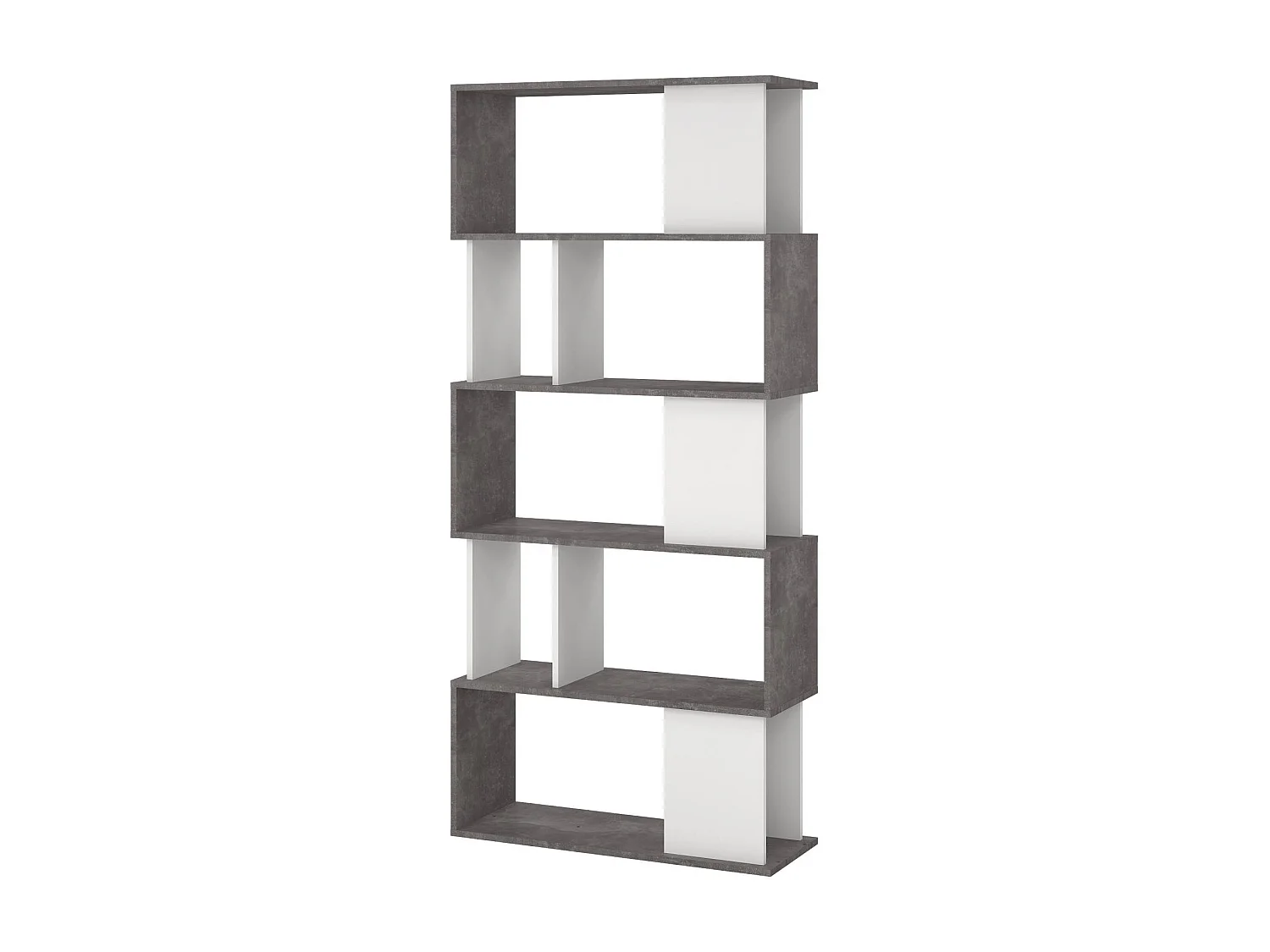 Libreria Arg, 4 Ripiani, 29.5x80x173.5h cm Grigio, Biblioteca