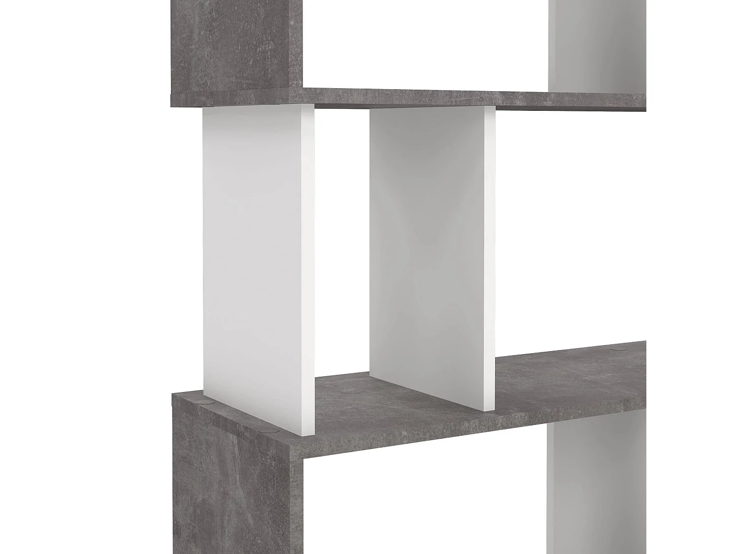 Bücherregal Dscamacc, Büroregal, Mobiler Buchhalter, Bücherbrett, 80x30 h175 cm, Zement und WeiÃŸ