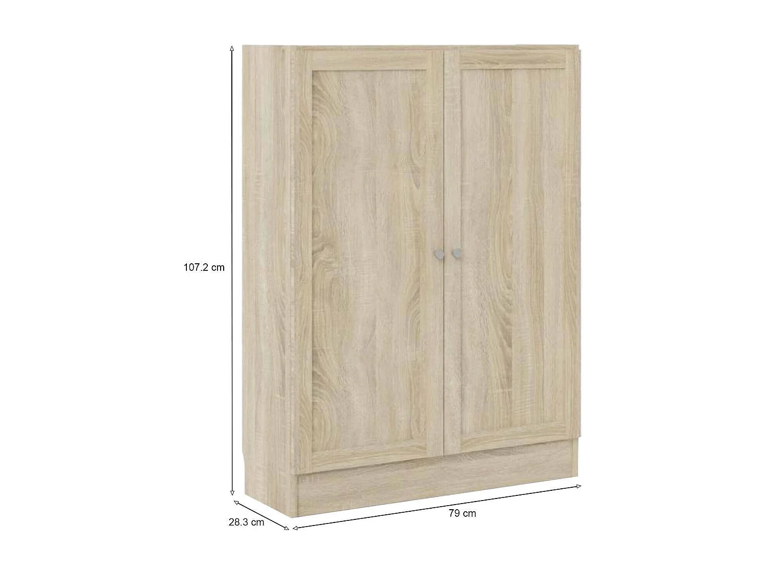 Bibliothèque Dsodin, Etagère de bureau, Porte-livre mobile, Librairie, 79x28 h107 cm, Chêne