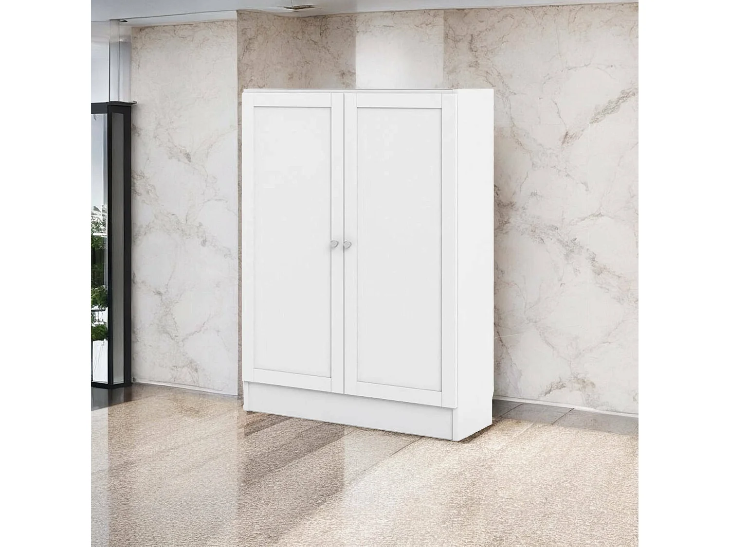 Bücherregal Dsodin, Büroregal, Mobiler Buchhalter, Bücherbrett, 79x28 h107 cm, WeiÃŸ