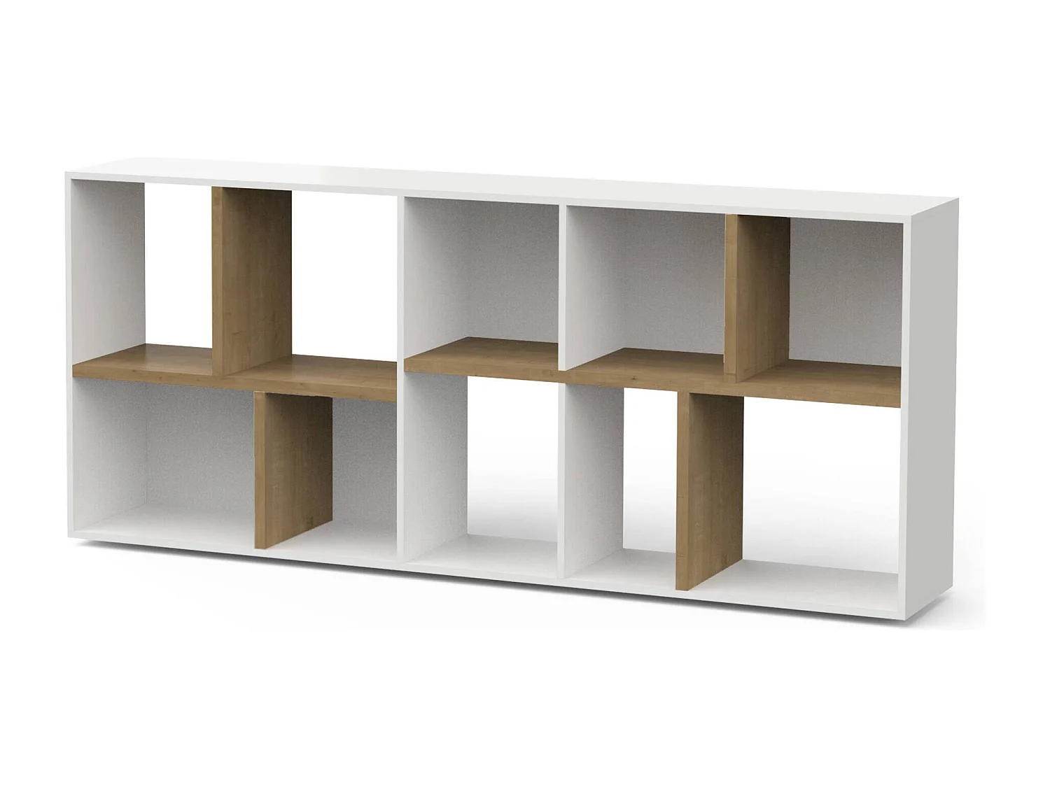 Dmora - Libreria Nisha, 78x36 h183 cm, Rovere e Bianco