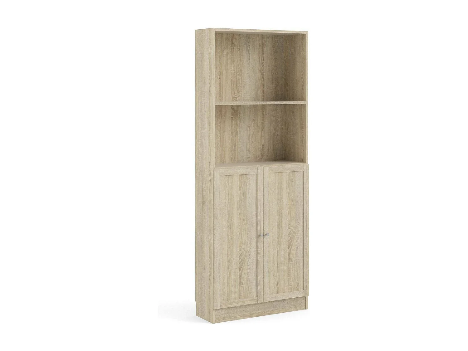 Bibliothèque Dsoffrid, Etagère de bureau, Porte-livre mobile, Librairie, 79x28 h203 cm, Chêne