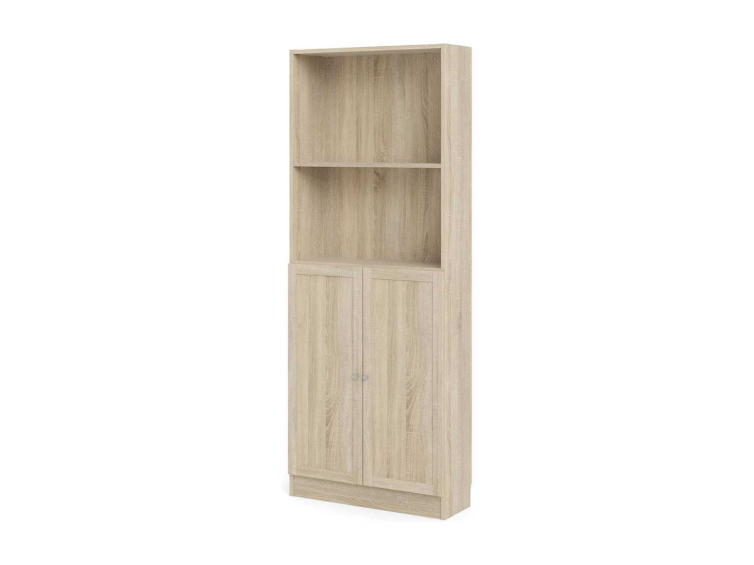 Bibliothèque Dsoffrid, Etagère de bureau, Porte-livre mobile, Librairie, 79x28 h203 cm, Chêne