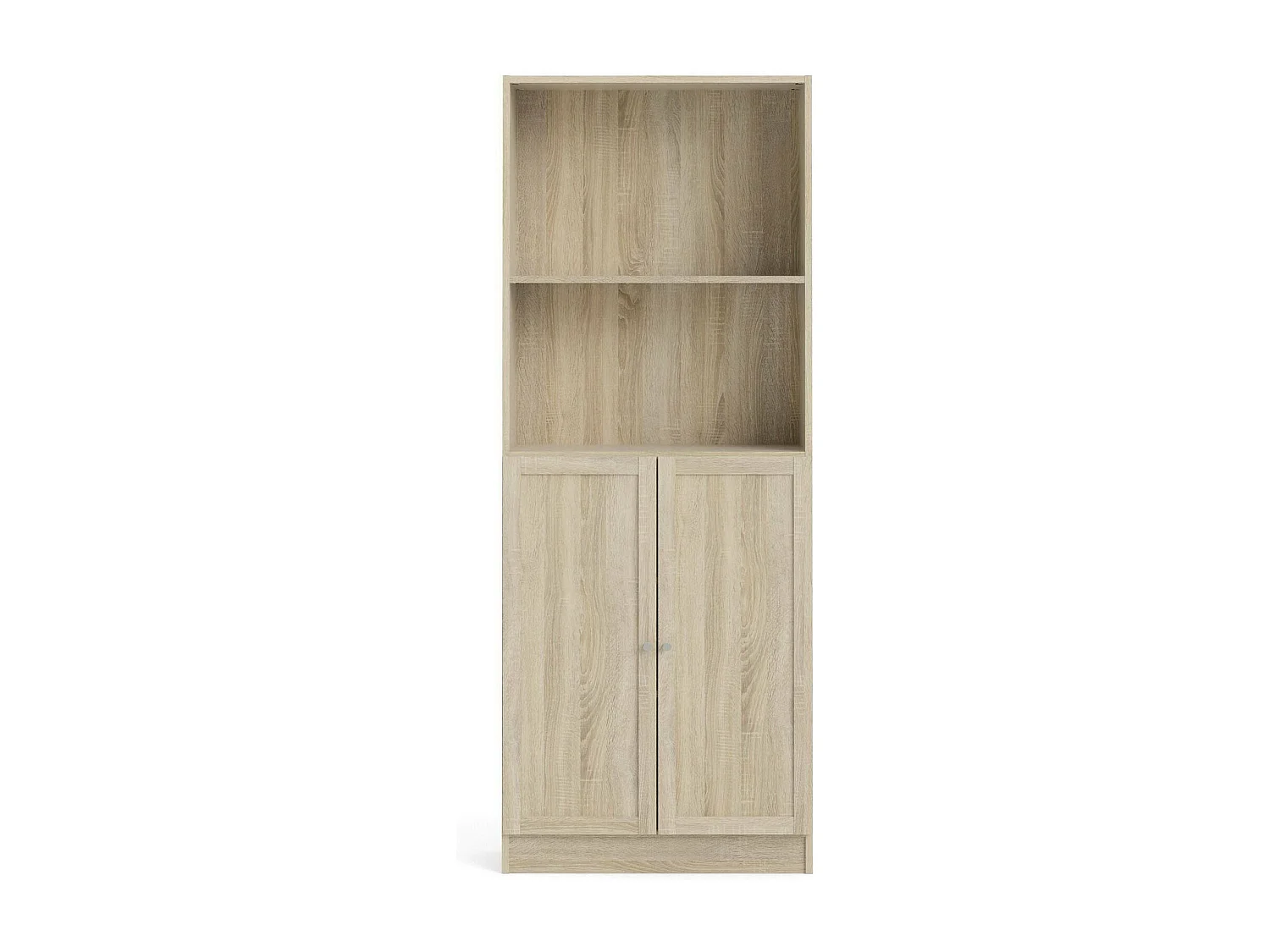 Bibliothèque Dsoffrid, Etagère de bureau, Porte-livre mobile, Librairie, 79x28 h203 cm, Chêne