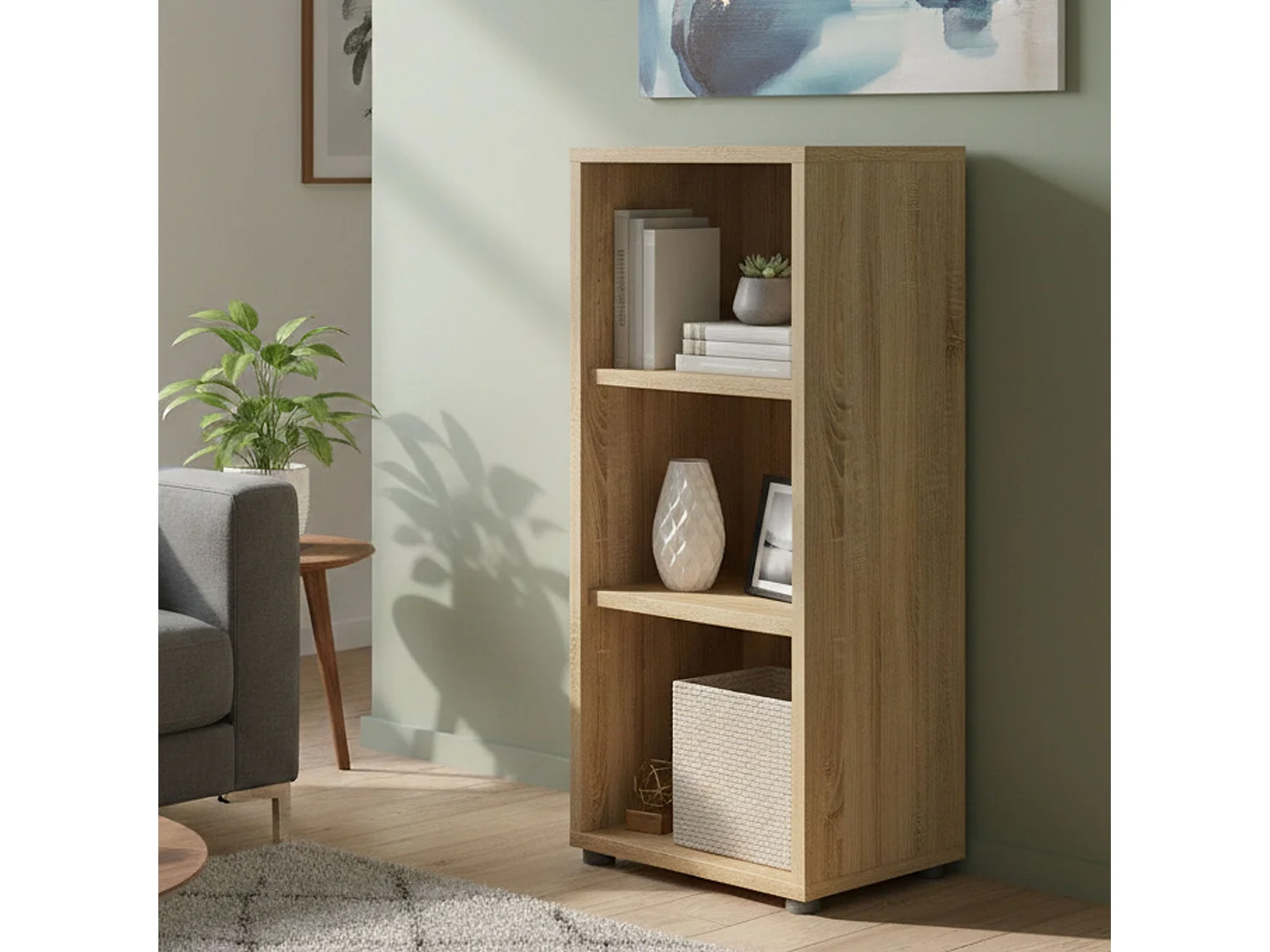 Dterzi boekenkast, Kantoorplank, Boekenkast, Bibliotheek, 47x40 h113 cm, Eiken