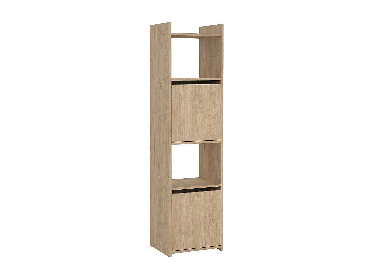Bibliothèque Dricn, Etagère de bureau, Porte-livre mobile, Librairie, 40x34 h155 cm, Chêne clair