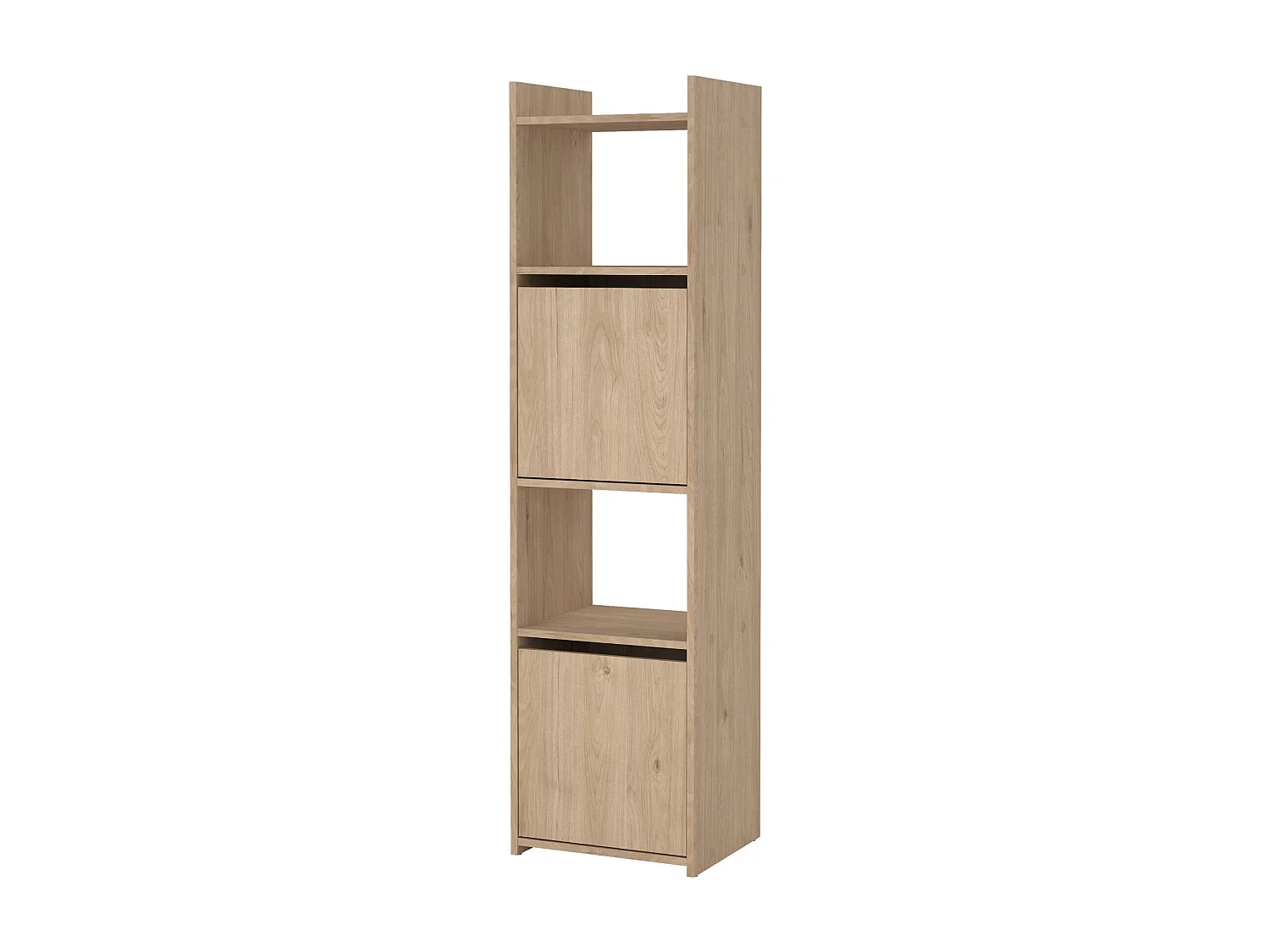 Bibliothèque Dricn, Etagère de bureau, Porte-livre mobile, Librairie, 40x34 h155 cm, Chêne clair