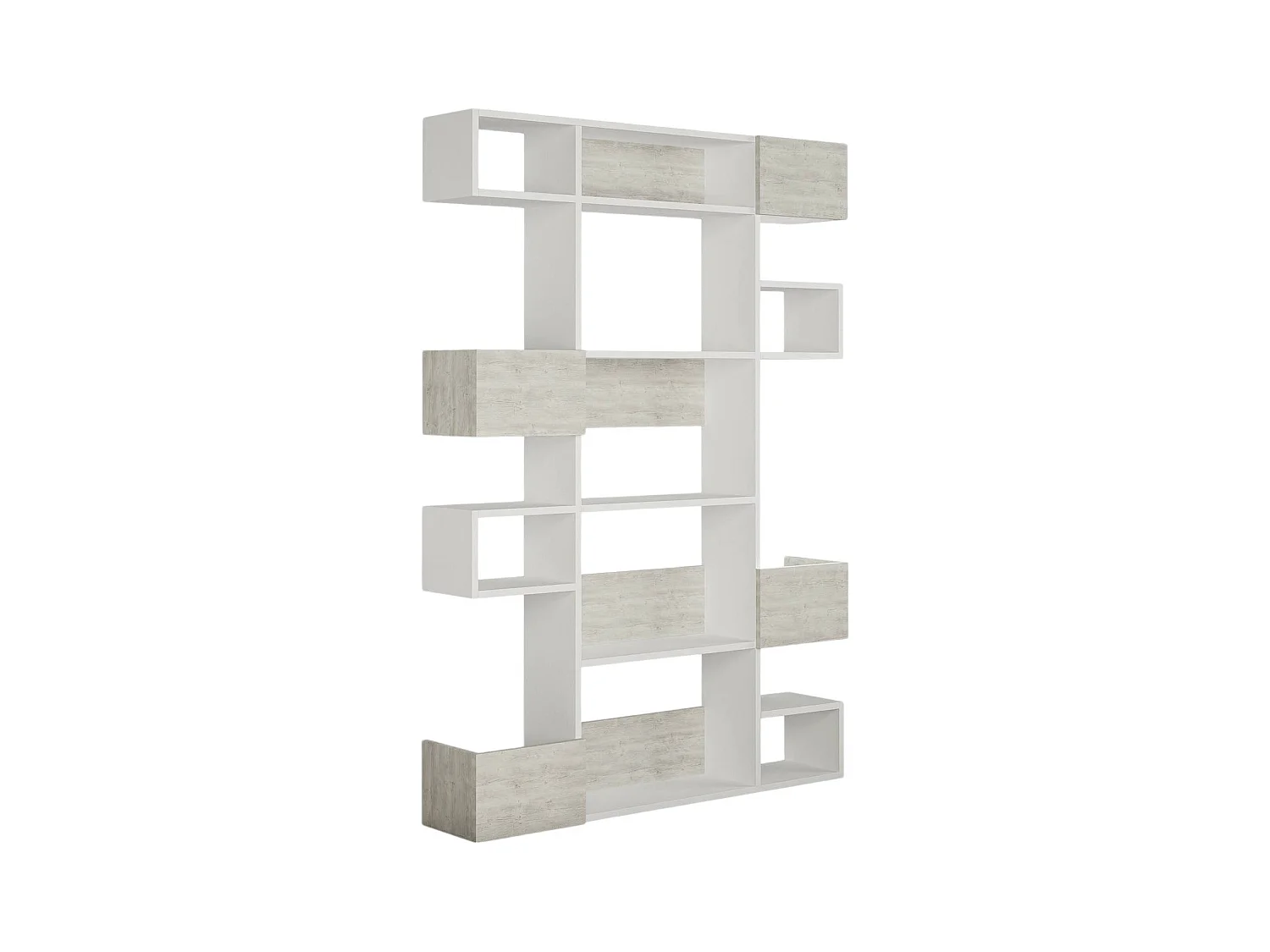 Bibliothèque Dmastrantoni, Etagère de bureau, Porte-livre mobile, Librairie, 120x20 h171 cm, Blanc