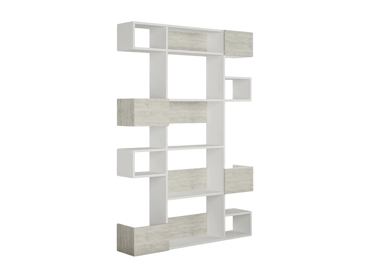 Bibliothèque Dmastrantoni, Etagère de bureau, Porte-livre mobile, Librairie, 120x20 h171 cm, Blanc