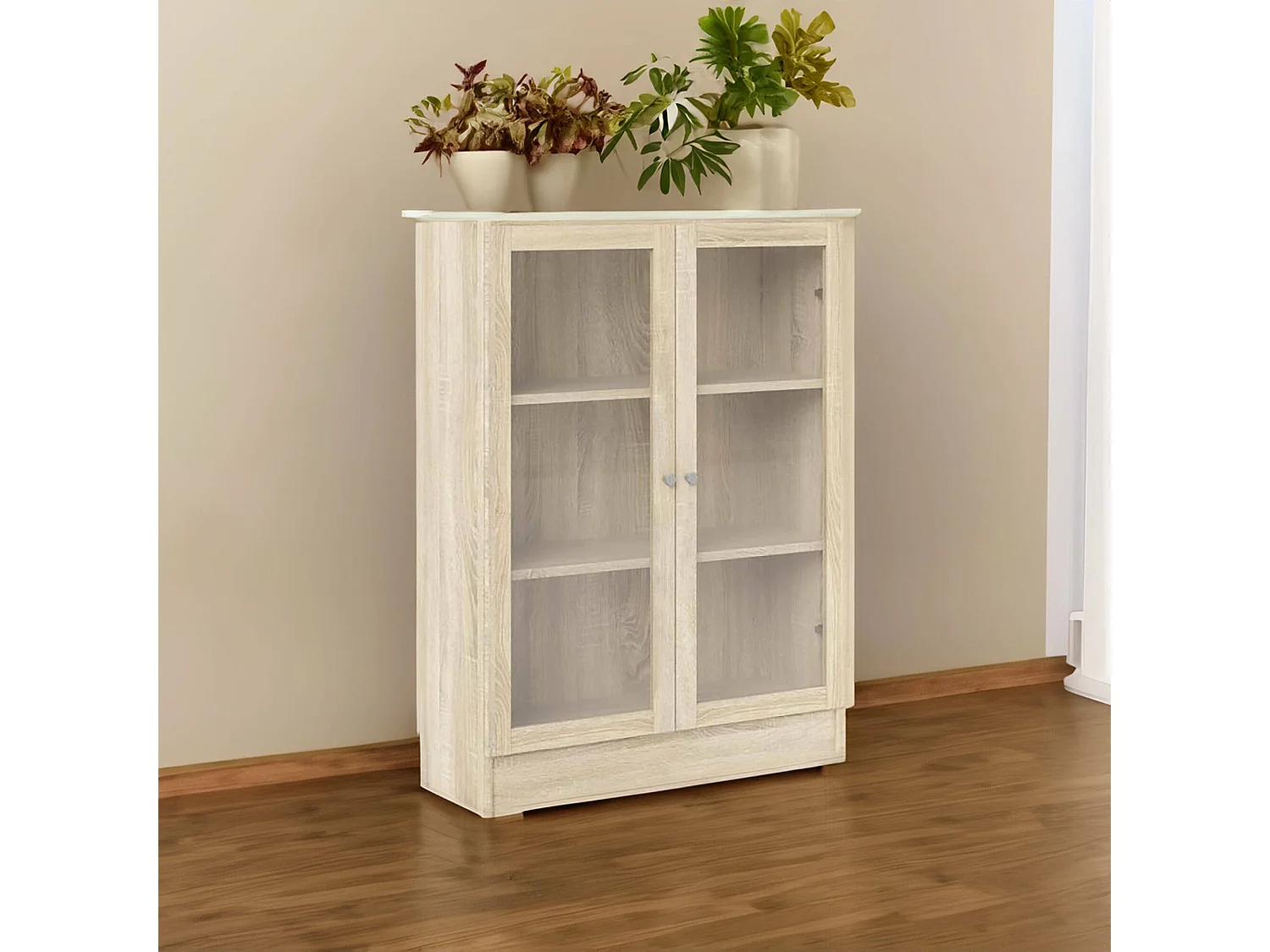 Bibliothèque Dskrinia, Etagère de bureau, Porte-livre mobile, Librairie, 79x28 h107 cm, Chêne