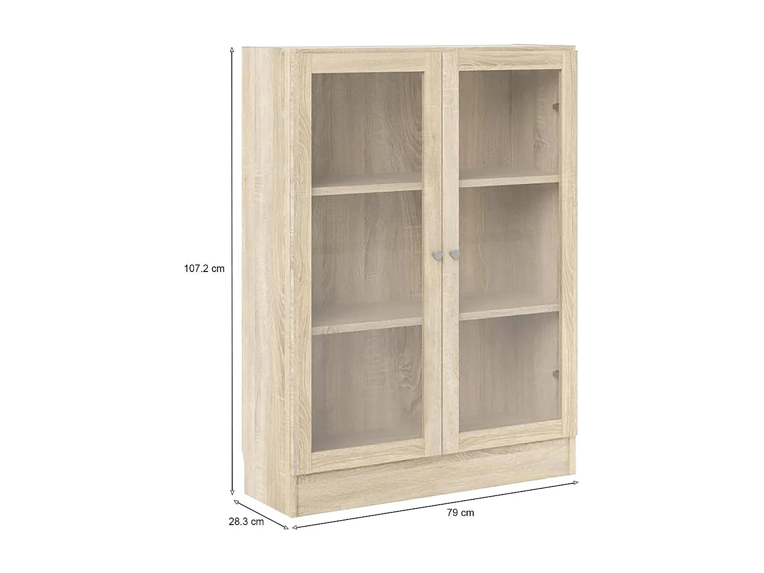 Bibliothèque Dskrinia, Etagère de bureau, Porte-livre mobile, Librairie, 79x28 h107 cm, Chêne