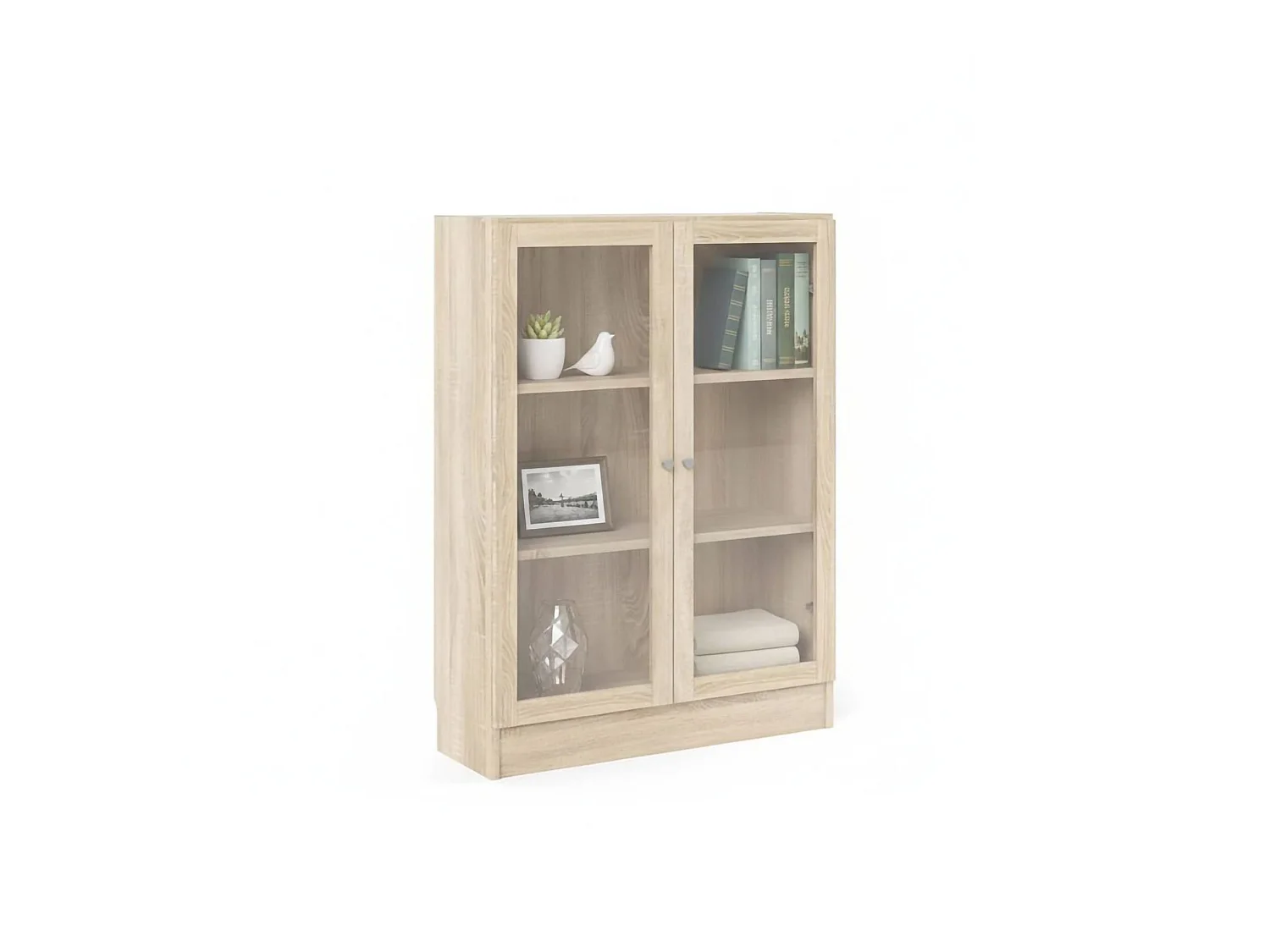 Bibliothèque Dskrinia, Etagère de bureau, Porte-livre mobile, Librairie, 79x28 h107 cm, Chêne