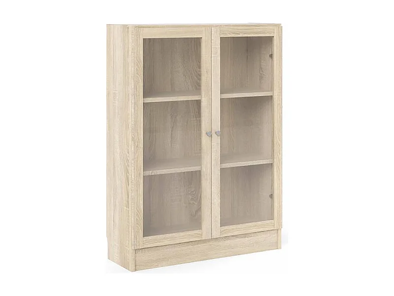 Bibliothèque Dskrinia, Etagère de bureau, Porte-livre mobile, Librairie, 79x28 h107 cm, Chêne