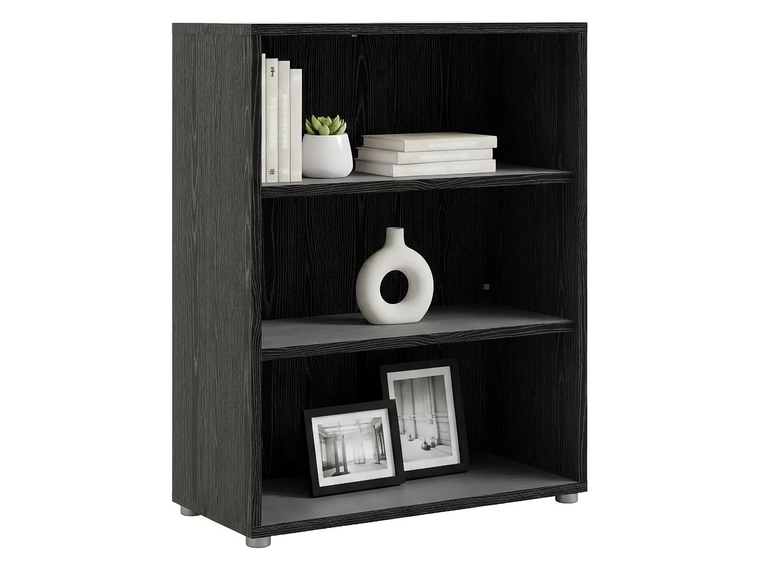 Bibliothèque Dterlizz, Etagère de bureau, Porte-livre mobile, Librairie, 89x40 h113 cm, Noir