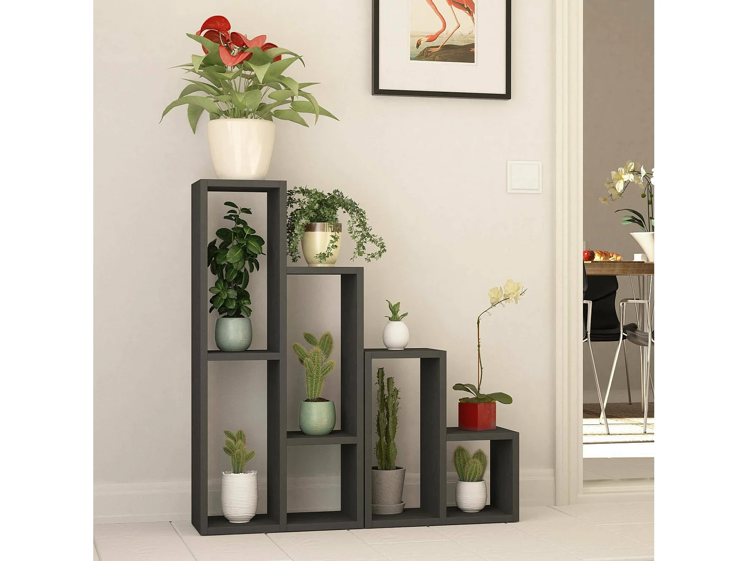 Bibliothèque Dmigliorin, Etagère de bureau, Porte-livre mobile, Librairie, 42x20 h89 cm, Anthracite