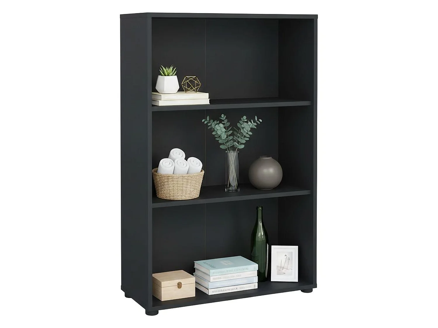 Estante para libros Dsori, Estante de oficina, Porta libros móvil, Biblioteca, 80x34 h124 cm, Gris