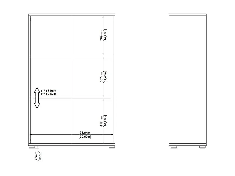 Bibliothèque Dsori, Etagère de bureau, Porte-livre mobile, Librairie, 80x34 h124 cm, Gris