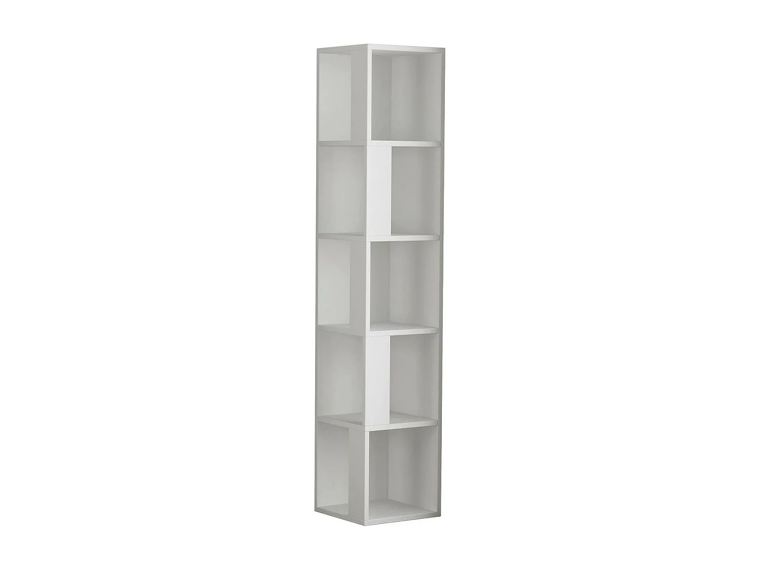 Bibliothèque Dcastagnett, Etagère de bureau, Porte-livre mobile, Librairie, 34x34 h161 cm, Blanc