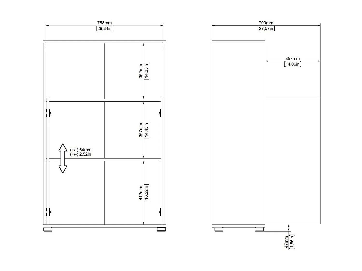 Bibliothèque Dtass, Etagère de bureau, Porte-livre mobile, Librairie, 80x34 h124 cm, Chêne et Gris