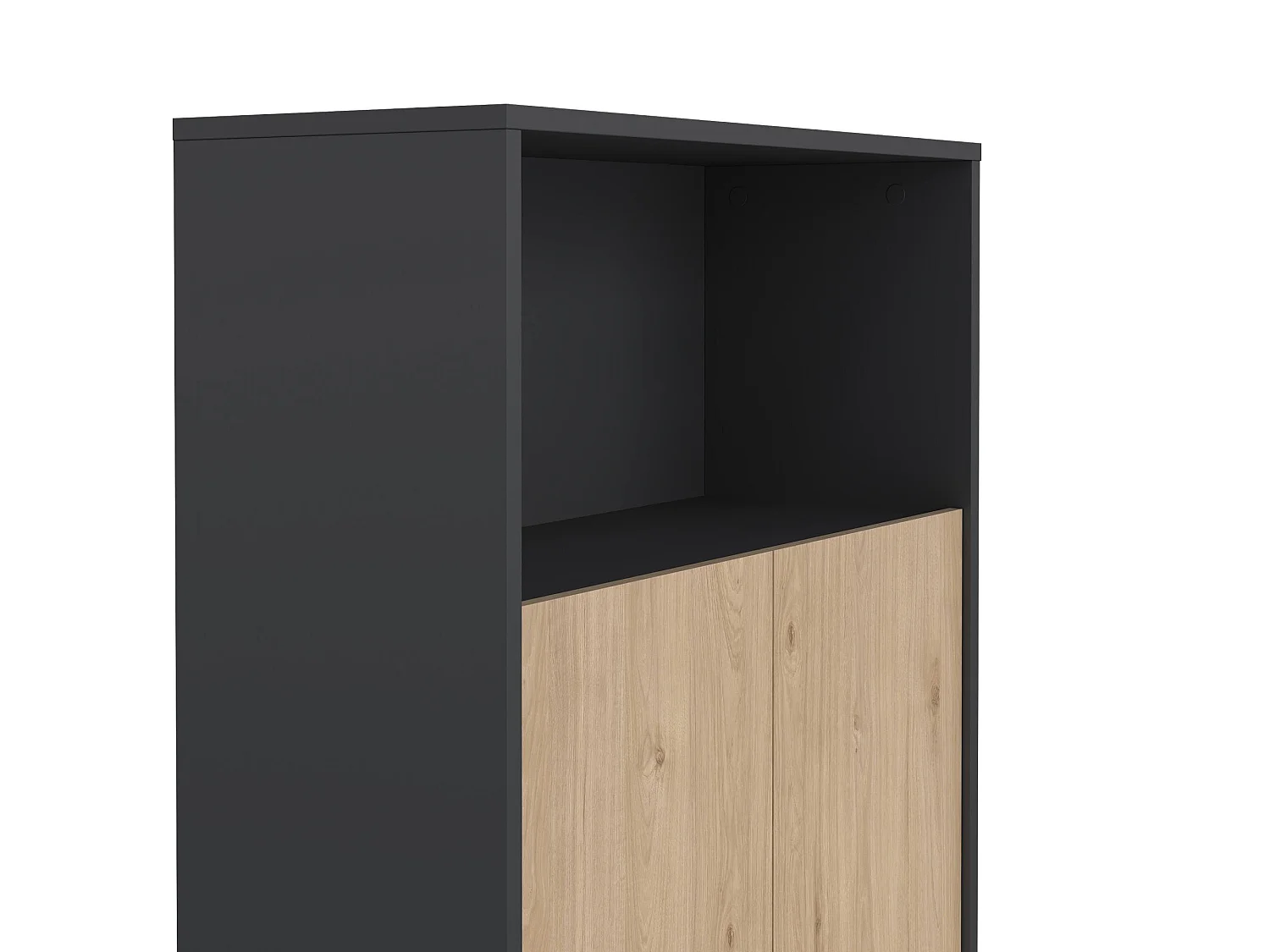 Dtass boekenkast, Kantoorplank, Boekenkast, Bibliotheek, 80x34 h124 cm, Eiken en Grijs