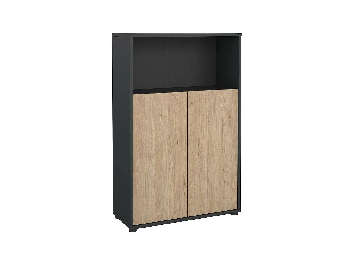 Dtass boekenkast, Kantoorplank, Boekenkast, Bibliotheek, 80x34 h124 cm, Eiken en Grijs