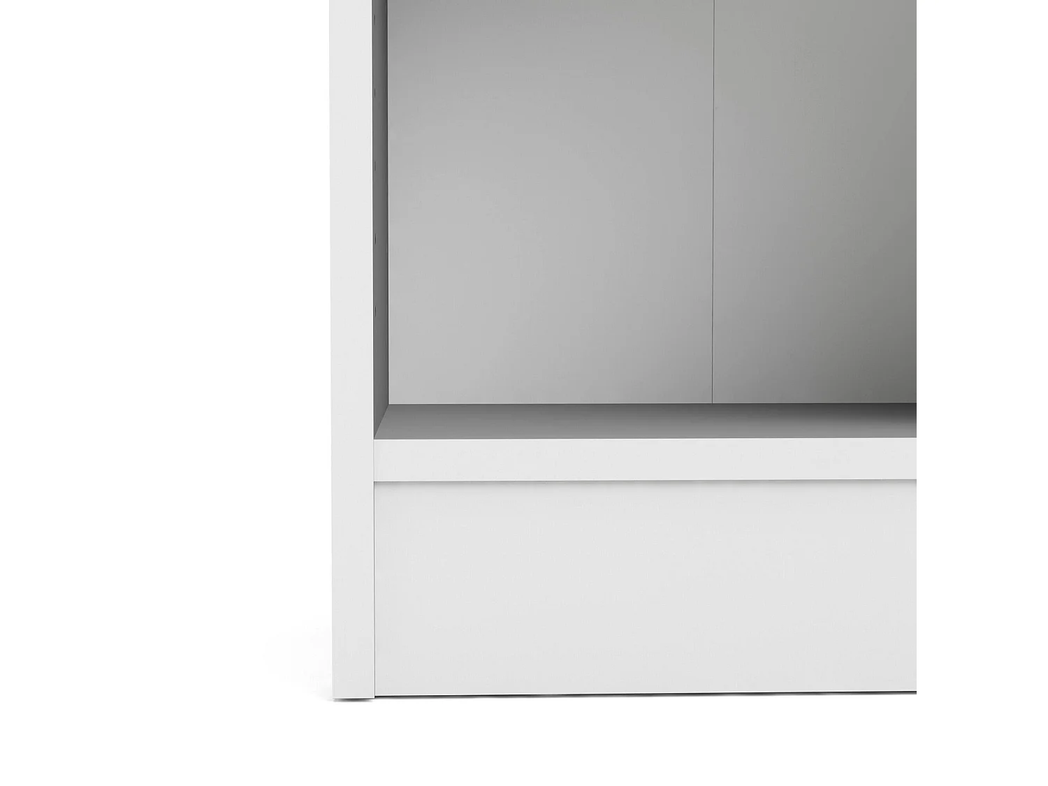 Bibliothèque Drugan, Etagère de bureau, Porte-livre mobile, Librairie, 41x27 h203 cm, Blanc