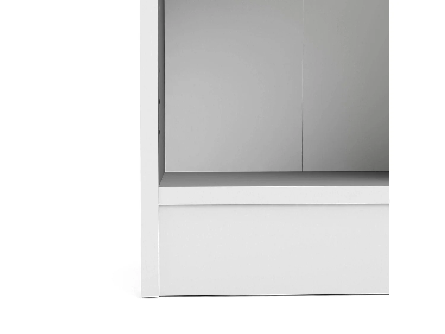 Bibliothèque Drugan, Etagère de bureau, Porte-livre mobile, Librairie, 41x27 h203 cm, Blanc