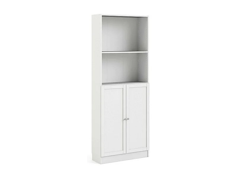 Bücherregal Dsoffrid, Büroregal, Mobiler Buchhalter, Bücherbrett, 79x28 h203 cm, WeiÃŸ