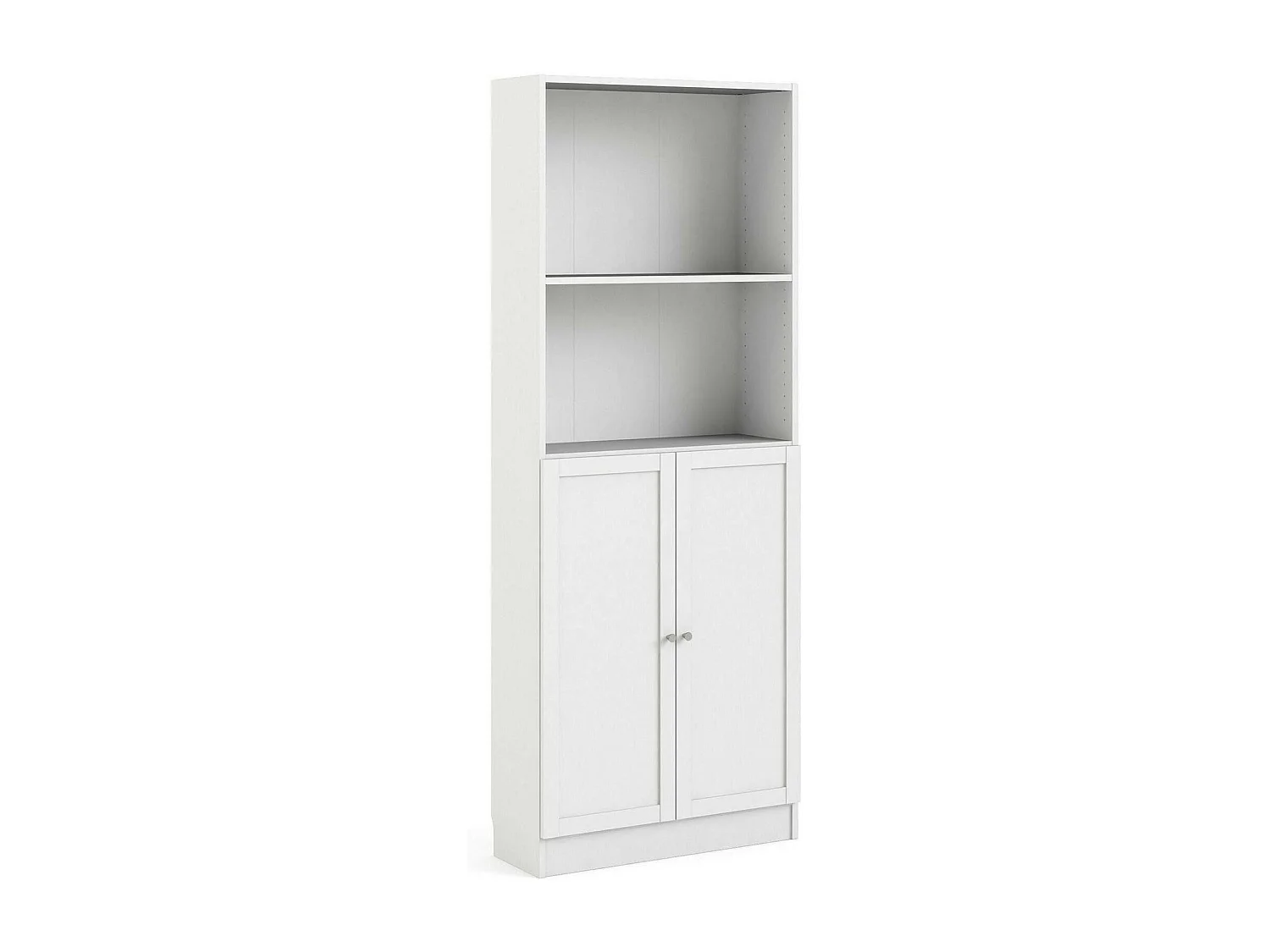 Bibliothèque Dsoffrid, Etagère de bureau, Porte-livre mobile, Librairie, 79x28 h203 cm, Blanc