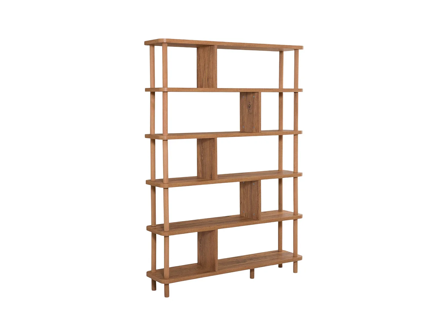 Bibliothèque Dmarcoferrar, Etagère de bureau, Porte-livre mobile, Librairie, 120x28 h169 cm, Chêne