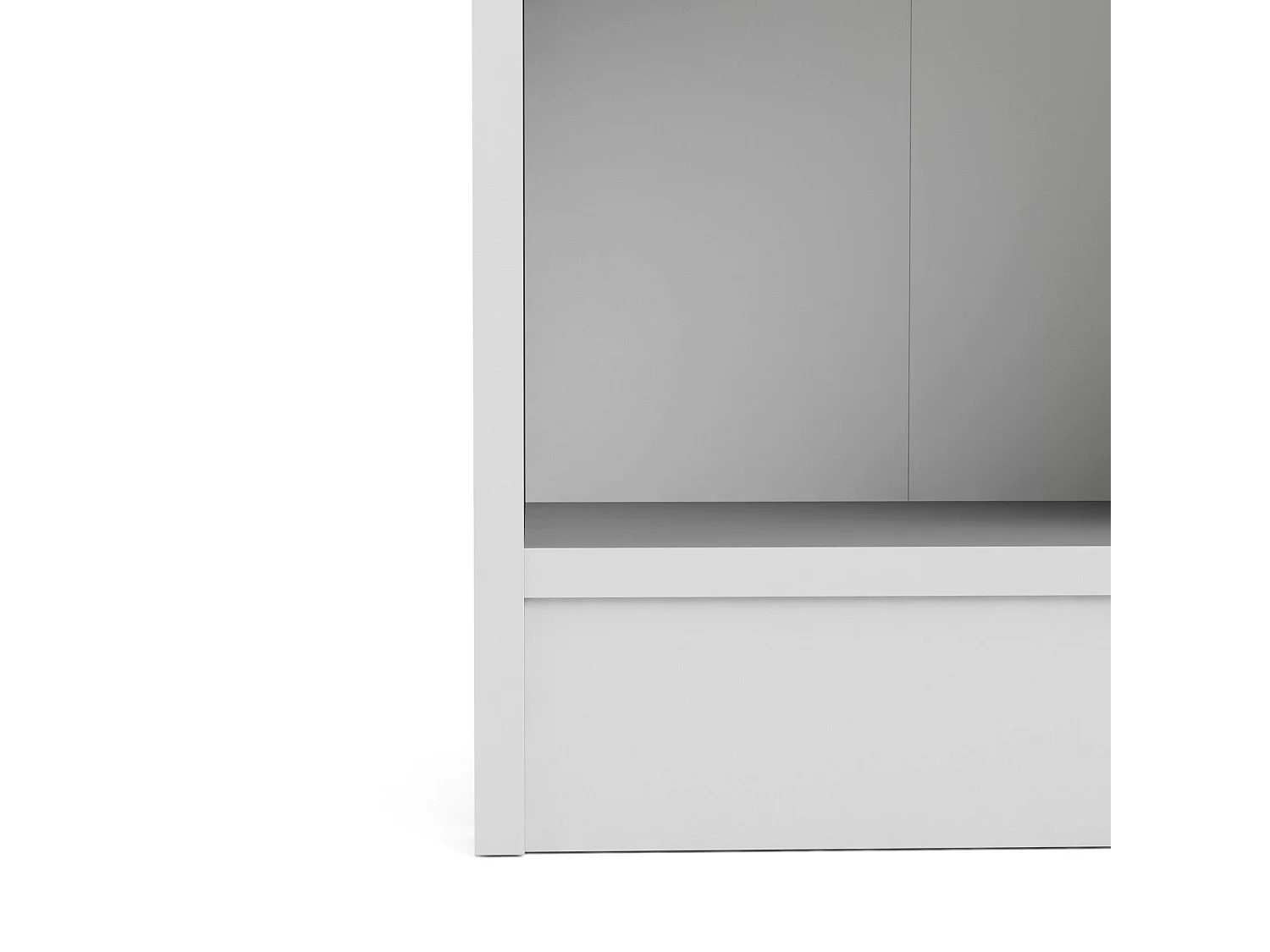 Bibliothèque Dsitu, Etagère de bureau, Porte-livre mobile, Librairie, 41x28 h203 cm, Blanc