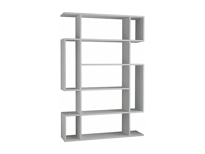 Bibliothèque Dmarginea, Etagère de bureau, Porte-livre mobile, Librairie, 110x26 h161 cm, Blanc