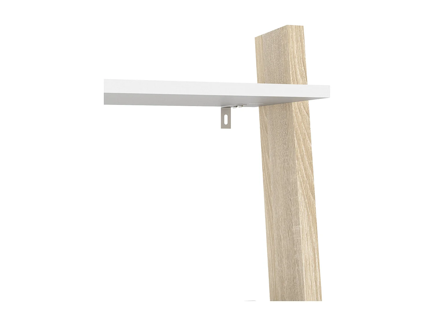 Dsol boekenkast, Kantoorplank, Boekenkast, Bibliotheek, 55x48 h180 cm, Wit en Eiken