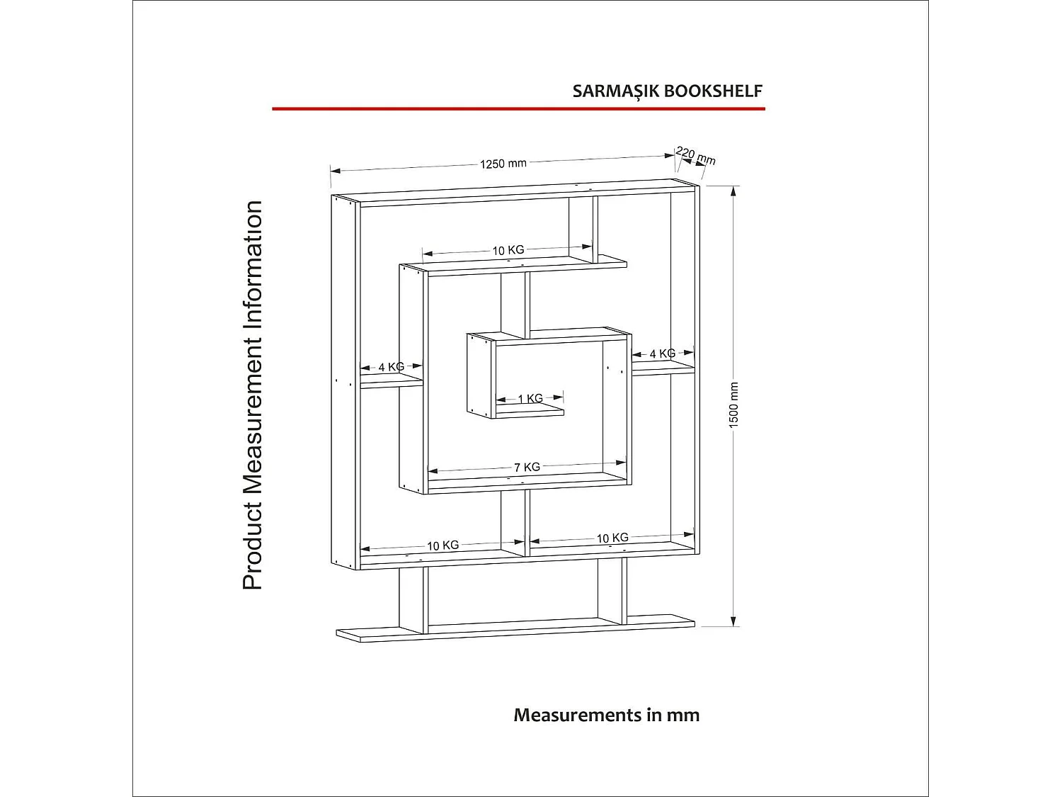 Estante Ddellemonach, Estante de escritório, Estante, Biblioteca, 125x22 h149 cm, Castanho