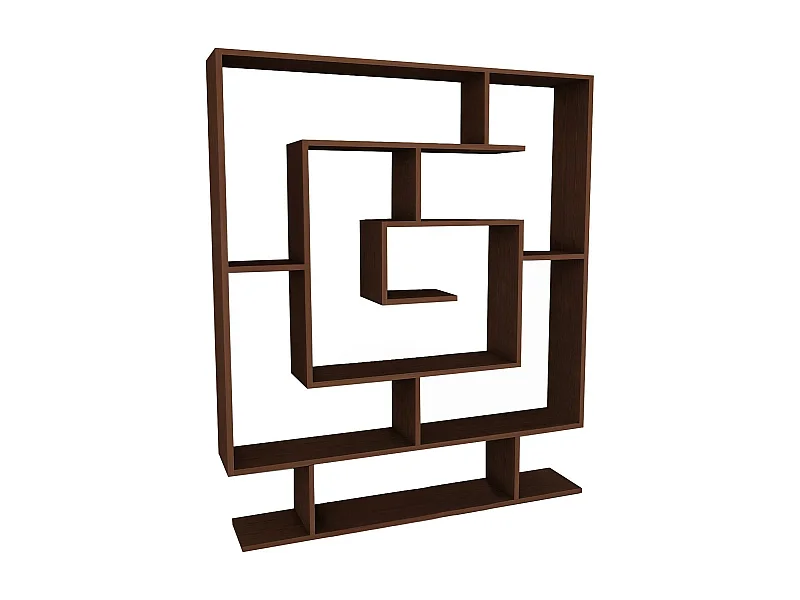 Bibliothèque Ddellemonach, Etagère de bureau, Porte-livre mobile, Librairie, 125x22 h149 cm, Marron