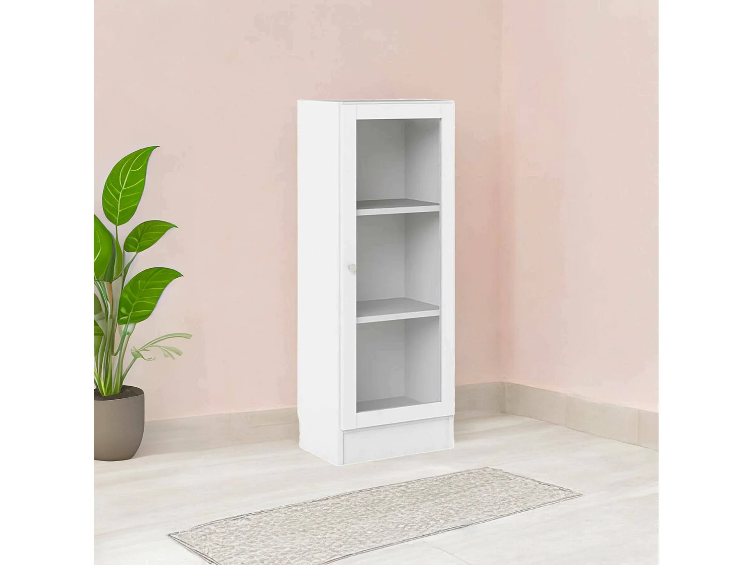 Bibliothèque Dsivigli, Etagère de bureau, Porte-livre mobile, Librairie, 41x28 h107 cm, Blanc